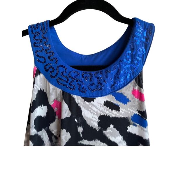 Justice Sequin Multi Color Mini DRESS Juniors Size 14 Sleeveless Leopard Print - Picture 4 of 10